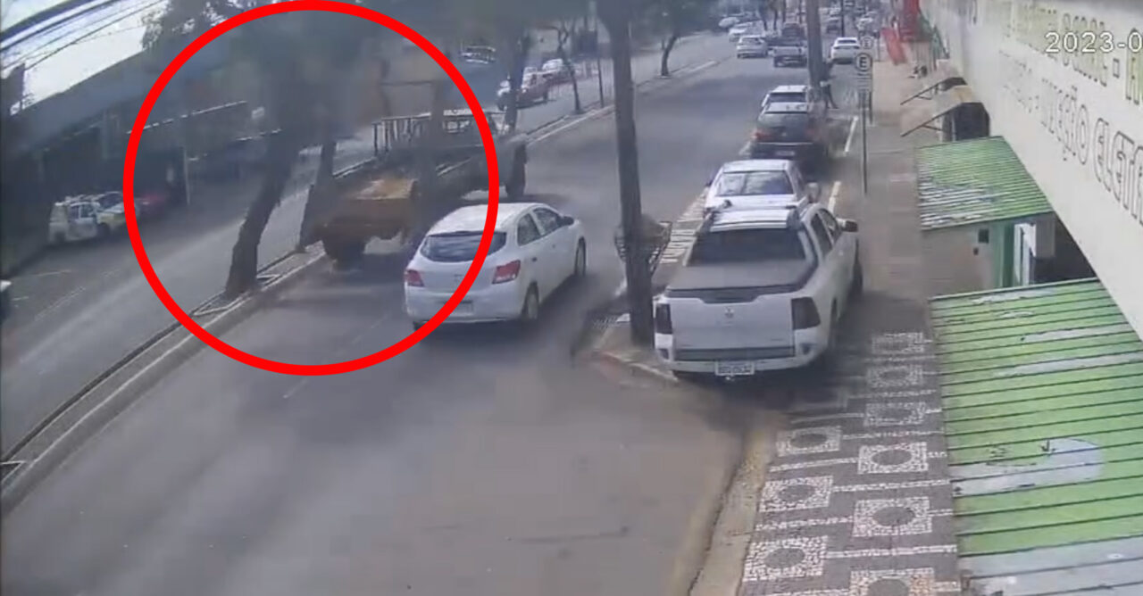 Video: Caminhão de transporte de entulhos derruba árvore em flagrante na Visconde de Mauá