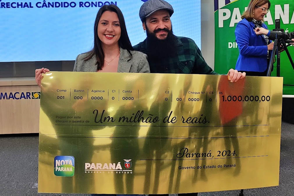 Jovem de 29 anos ganha prêmio de R$1 milhão no Nota Paraná