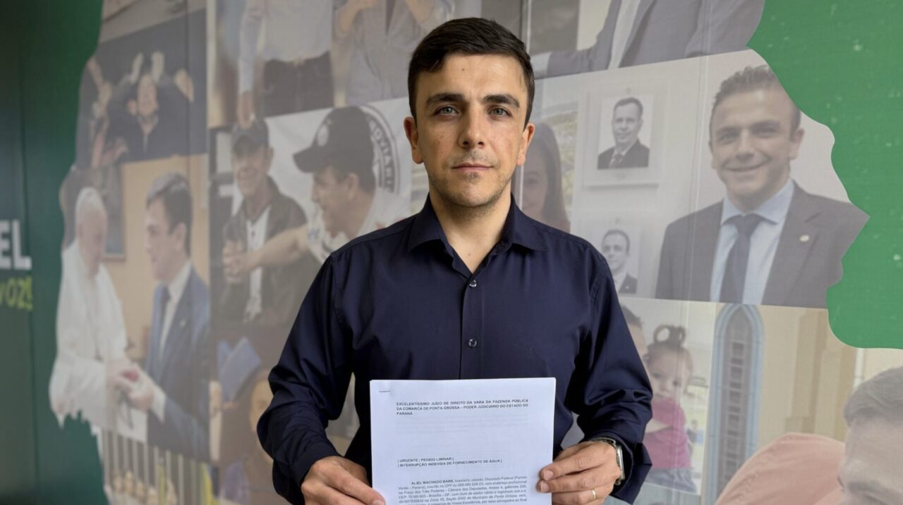 Aliel Machado aciona Sanepar na Justiça por falta de água em Ponta Grossa