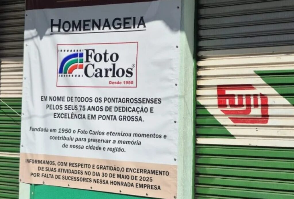 Foto Carlos encerra atividades após 75 de história em Ponta Grossa