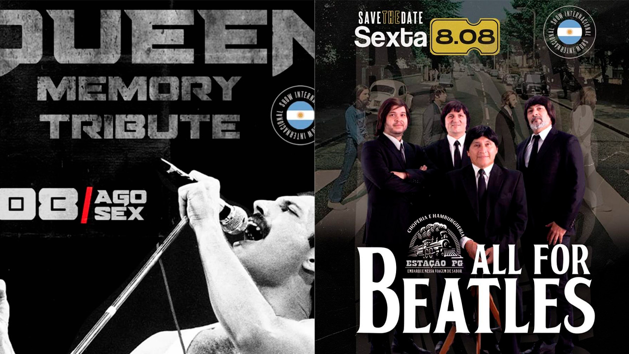 Noite de rock ao vivo com tributos a Queen e Beatles agita o Estação PG nesta sexta