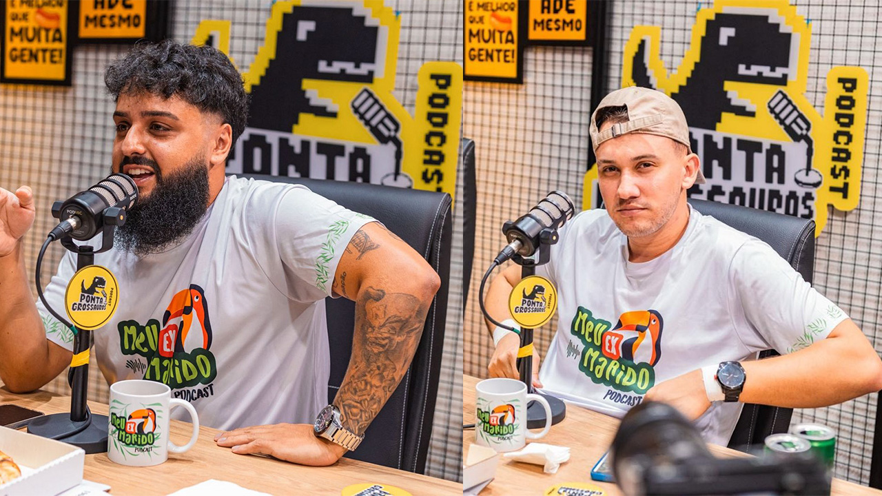 Episódio 99 especial do Pontagrossauros recebe Lucas Bueno e Joana do podcast Meu Ex-Marido